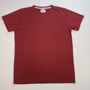 Norse Projects Esben Organic Fine Jersey T-Shirt Men's L Red 100% Cotton Pocket